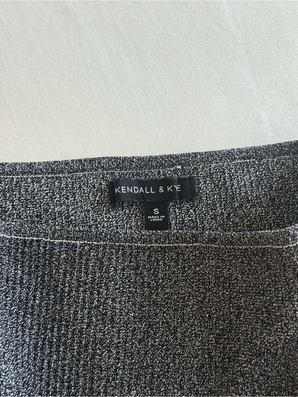 Kendall & Kye Heathered Black and White Knit Skirt